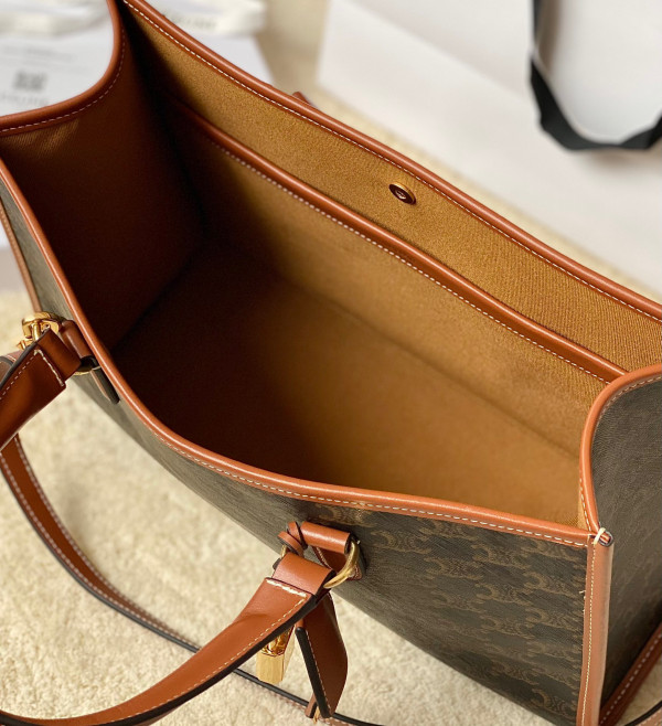 Ce**e mini horizontal cabas in triomphe canvas and calfskin