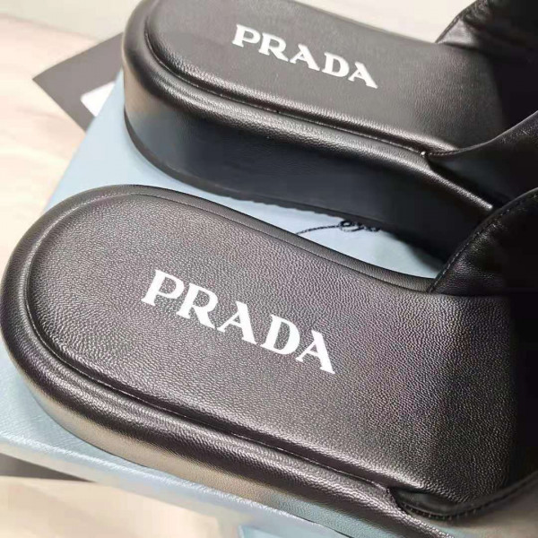 Pra*a nappa leather slides