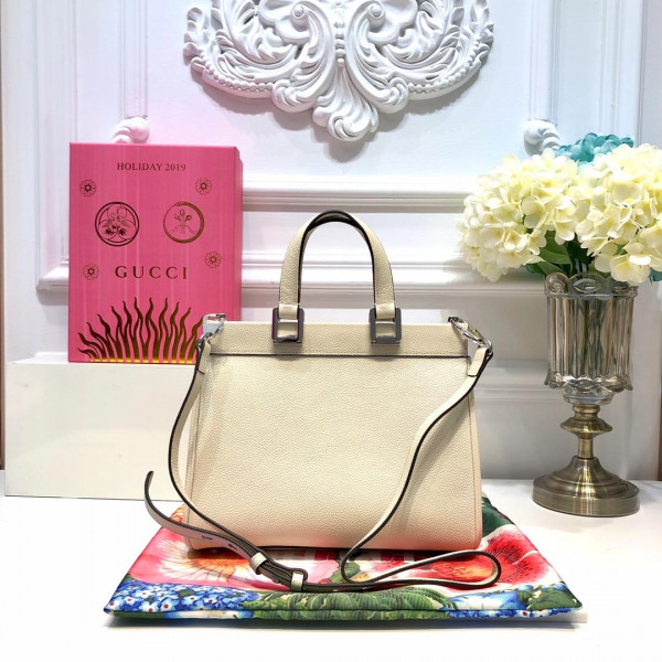 G*u*i zumi grainy leather small top handle bag