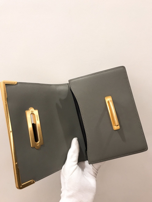 Pra*a cahier leather shoulder bag