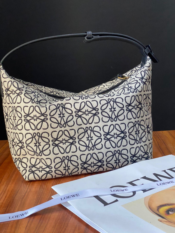 LOEWE Cubi bag in Anagram jacquard and calfskin