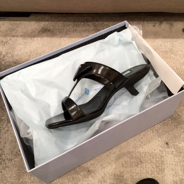 Pra*a brushed leather high-heeled thong sandals