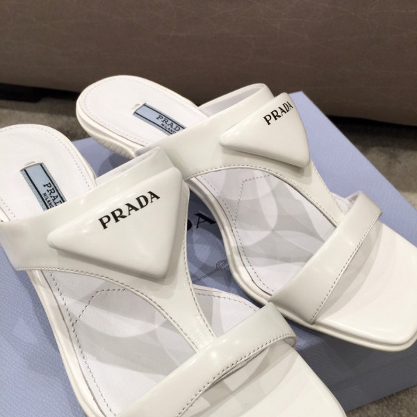 Pra*a brushed leather high-heeled thong sandals