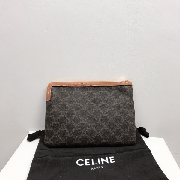 Ce**e small pouch in triomphe canvas and lambskin