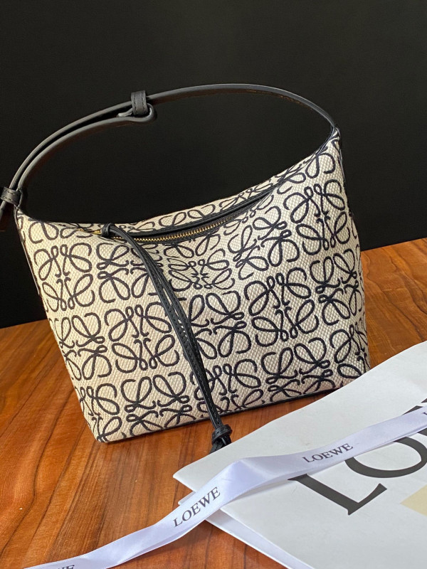 LOEWE small Cubi bag in Anagram jacquard and calfskin