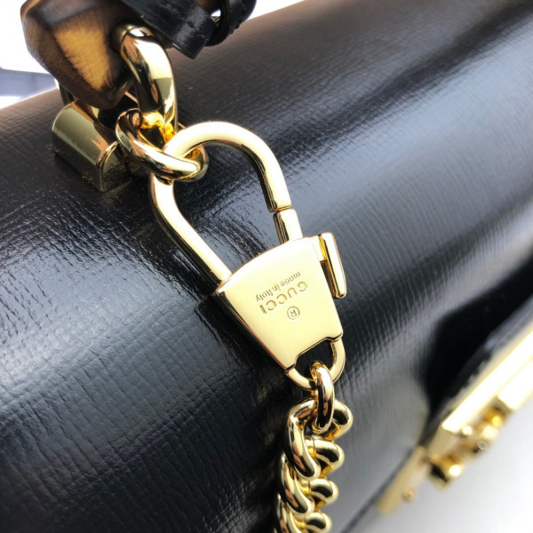 G*u*i padlock gg small bamboo shoulder bag