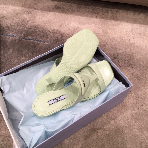 Pra*a brushed leather high-heeled thong sandals