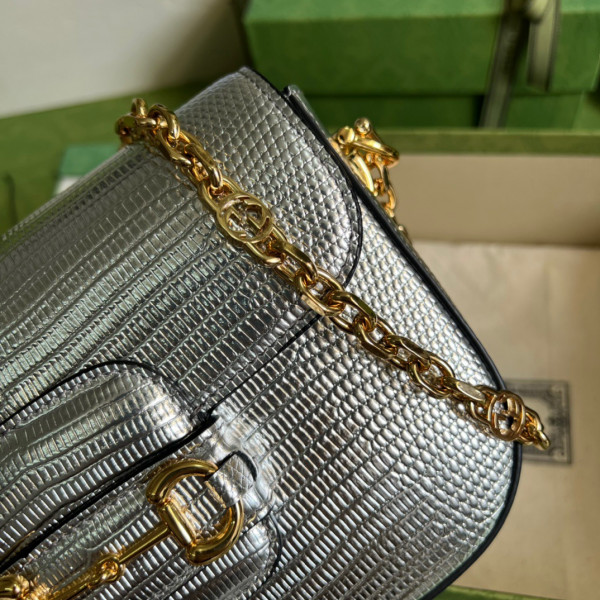 G*u*i horsebit 1955 lizard mini bag