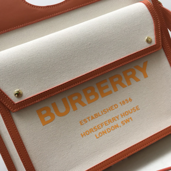 B**rry medium two-tone canvas and leather pocket tote