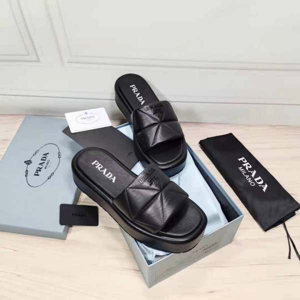 Pra*a nappa leather slides