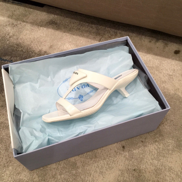 Pra*a brushed leather high-heeled thong sandals