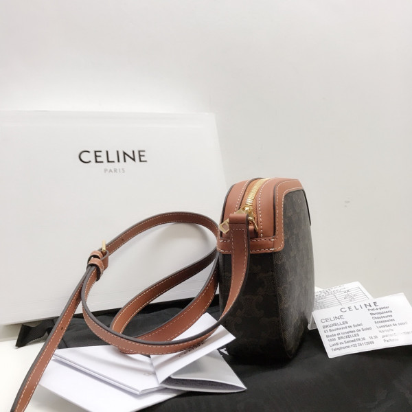 Ce**e small camera bag in triomphe canvas