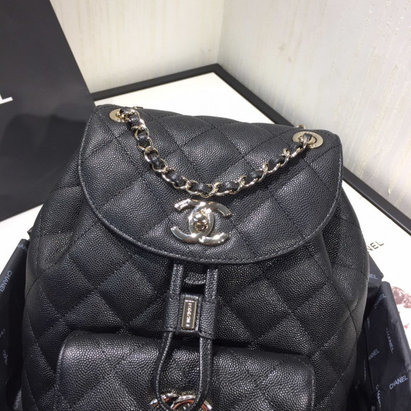 CL BACKPACK IN CAVIAR WITH GOLD HARDWARE