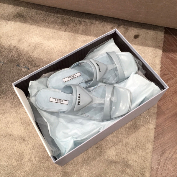 Pra*a brushed leather high-heeled thong sandals