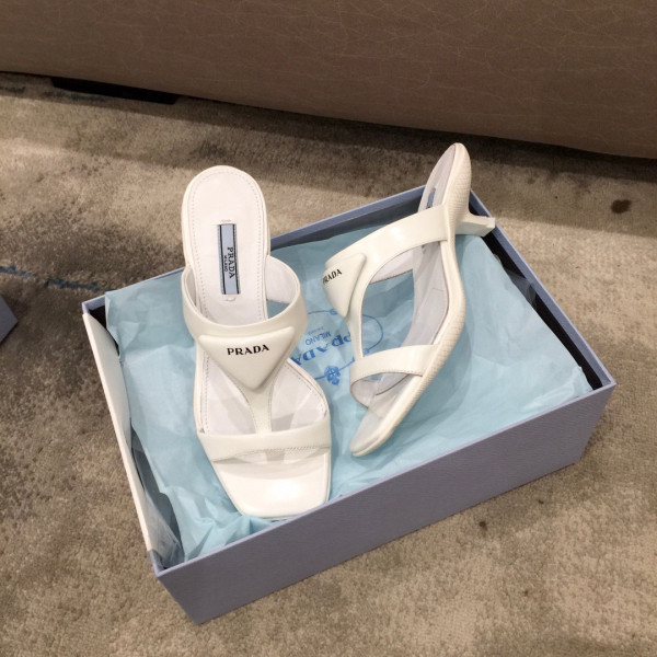 Pra*a brushed leather high-heeled thong sandals