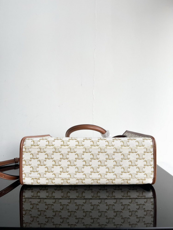 Ce**e mini horizontal cabas in triomphe canvas and calfskin