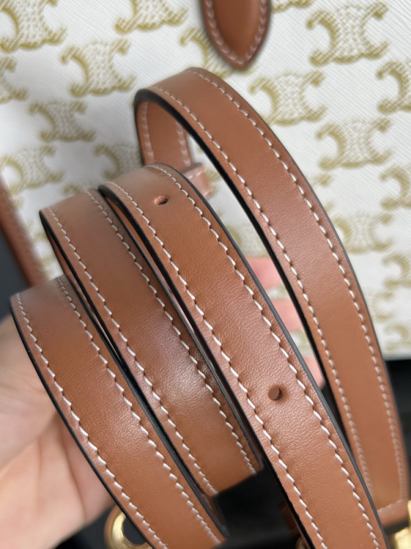 Ce**e mini horizontal cabas in triomphe canvas and calfskin