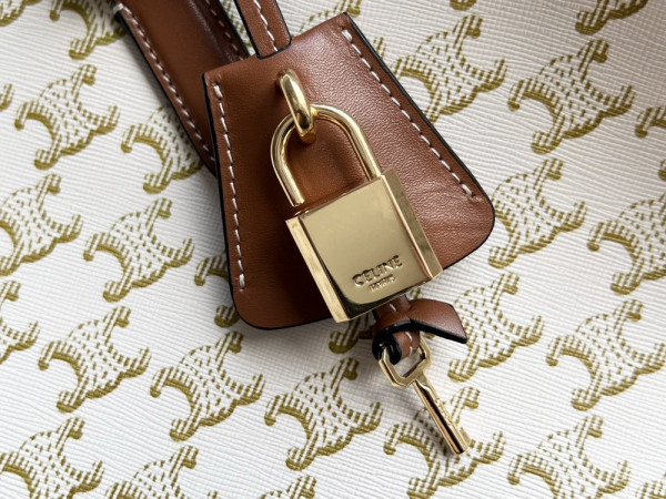 Ce**e mini horizontal cabas in triomphe canvas and calfskin