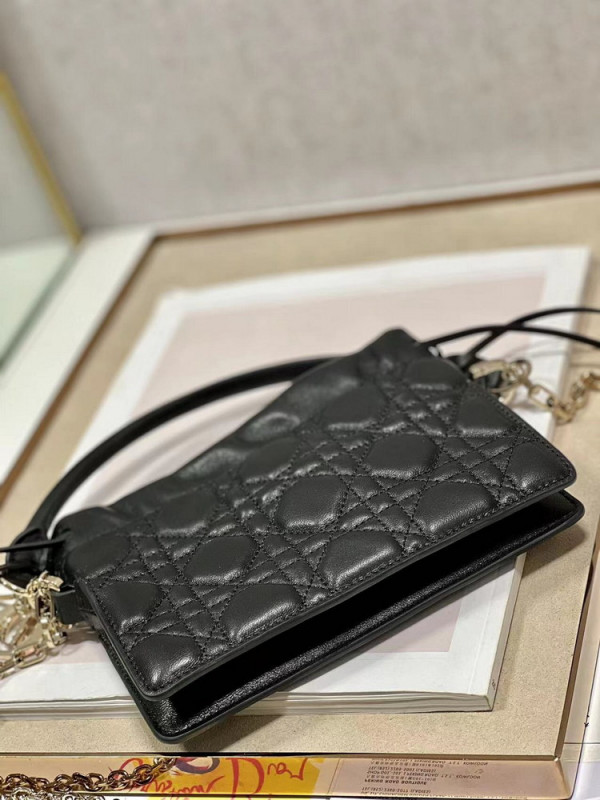 lady D*or top handle drawstring mini bag