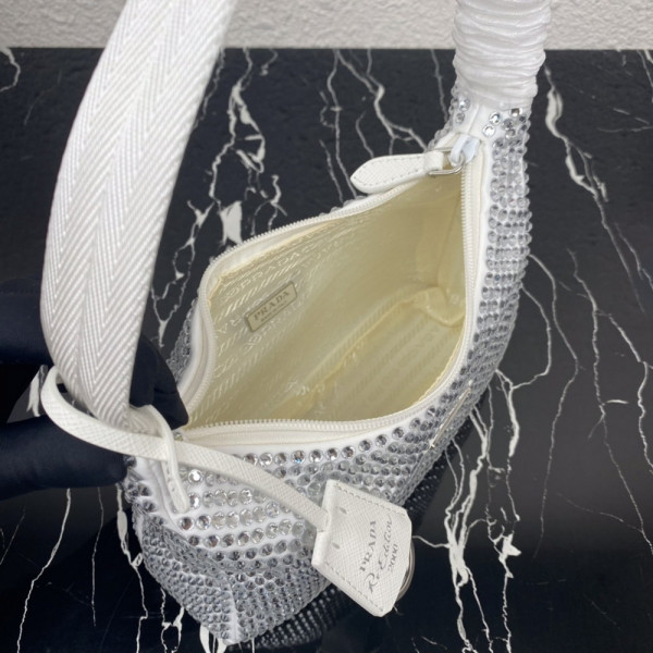 Pra*a satin mini-bag with artificial crystals