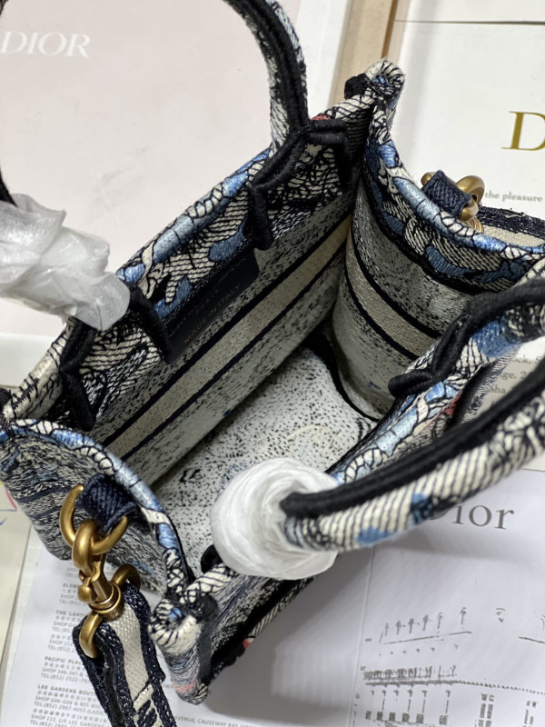 mini D*or book tote phone bag