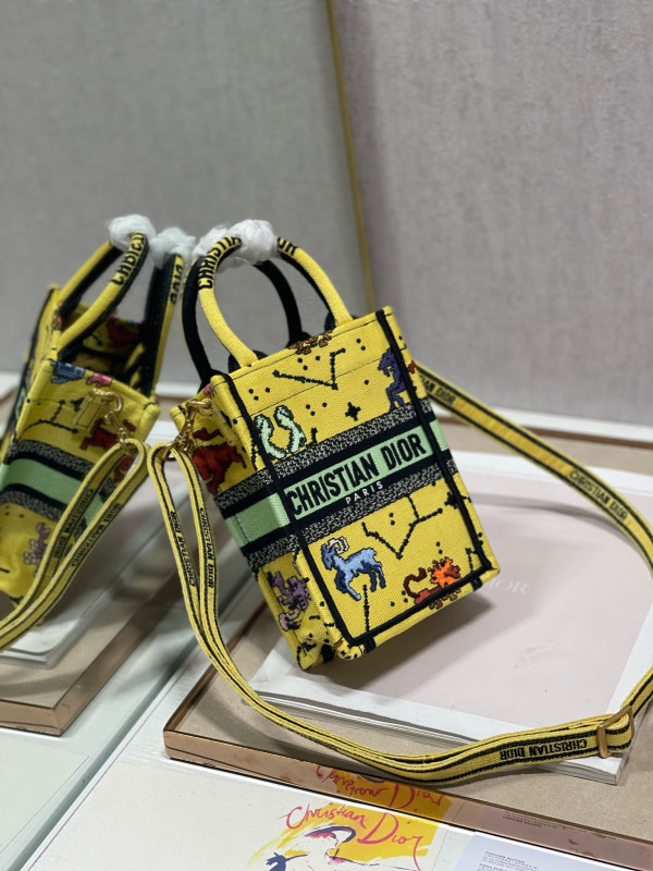 mini D*or book tote phone bag