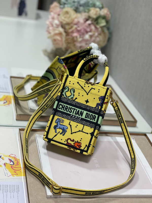 mini D*or book tote phone bag