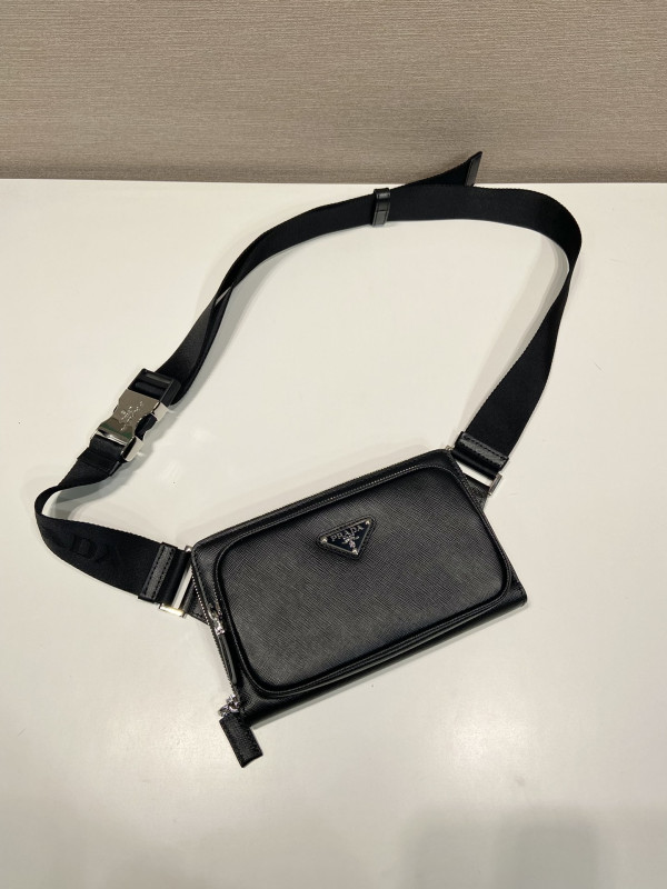 Pra*a saffiano leather belt bag