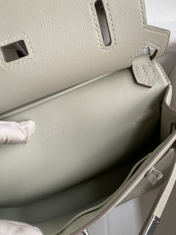 H**mes jypsiere mini bag in swift leather gris meyer