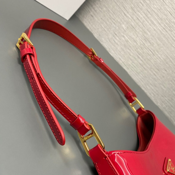 Pra*a cleo satin bag with appliqués-22x18.5x4.5cm